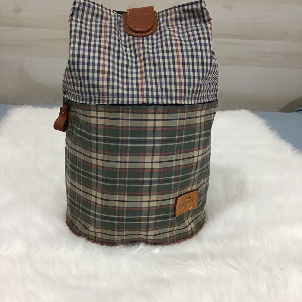 FOSSIL Checkered Print Shoulder/Duffle Bag - Picture 7 of 16